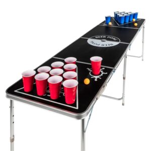 HI Skladací stôl na Beer Pong výškovo nastaviteľný čierny - predaj