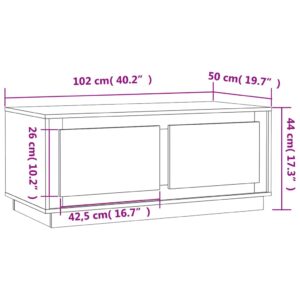 Obrázok  Konferenčný stolík lesklý biely 102x50x44 cm spracované drevo