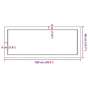 Foto  Kúpeľňová doska tmavohnedá 100x40x(2-4) cm ošetrený masív