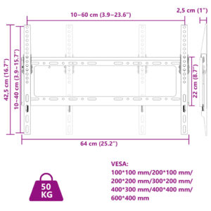 Produkt  Nástenný držiak na TV 26-63-palcov Max VESA 600x400 mm 50kg