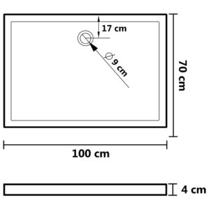 Obdĺžniková sprchová vanička z ABS biela 70x100 cm - predaj