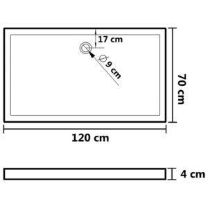 Obdĺžniková sprchová vanička z ABS biela 70x120 cm - predaj