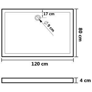 Obdĺžniková sprchová vanička z ABS čierna 80x120 cm - predaj