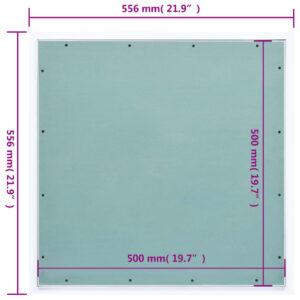 Foto  Prístupový panel s hliníkovým rámom a sadrokartónom 500x500 mm