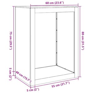 Predaj  Regál na krbové drevo 60x40x80 cm, kortenová oceľ