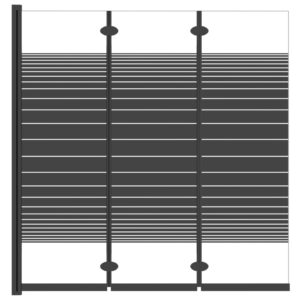 Skladací sprchový kút 3 panely 130x130 cm ESG čierny Obrázok