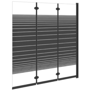 Skladací sprchový kút 3 panely 130x130 cm ESG čierny - predaj