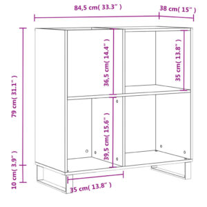 Obrázok  Skrinka na platne dymový dub 84,5x38x48 cm kompozitné drevo