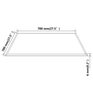 Stolová doska z tvrdeného skla, štvorcová, 700x700 mm Obrázok