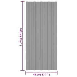 Strešné panely 12 ks pozinkovaná oceľ sivé 100x45 cm - predaj