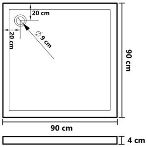 Štvorcová sprchová vanička z ABS 90x90 cm - predaj