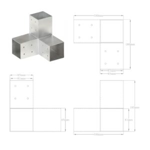 Trámové spojky 4 ks v tvare Y 81x81 mm pozinkovaný kov - predaj