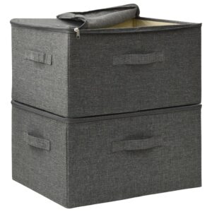 Úložné boxy 2 ks látkové 43x34x23 cm antracitové - eshop