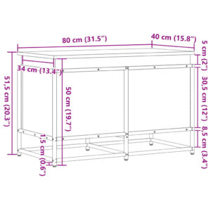 Obrázok  Úložný box s vekom dymový dub 80x40x51,5 cm kompozitné drevo