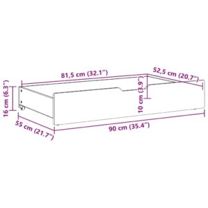 Produkt  Zásuvky pod posteľ 2 ks voskové 90x55x16 cm masívna borovica