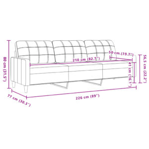 Produkt  3-miestna pohovka tmavosivá 210 cm látka