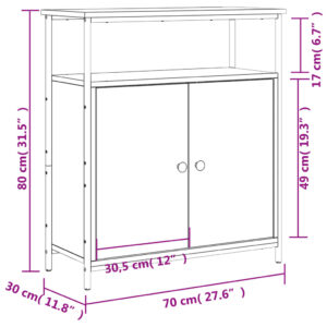 Predaj  Komoda čierna 70x30x80 cm kompozitné drevo