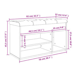 Predaj  Lavička na topánky čierna 82x32x45,5 cm kompozitné drevo