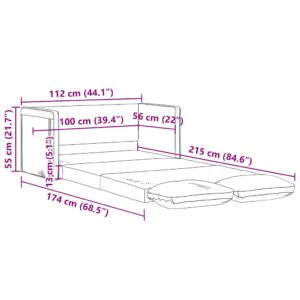 Predaj  Podlahová rozkladacia pohovka 2v1 tmavosivá 112x174x55 cm látka