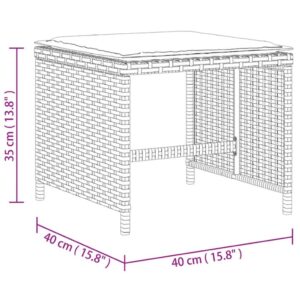 Predaj  Záhradné taburetky s vankúšmi 4 ks sivé 40x40x35 cm polyratan